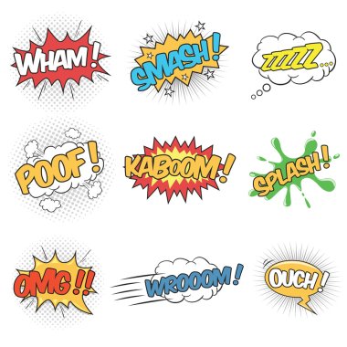 Set of Wording Sound Effects clipart