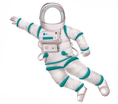 Şablon uçan bir astronot /