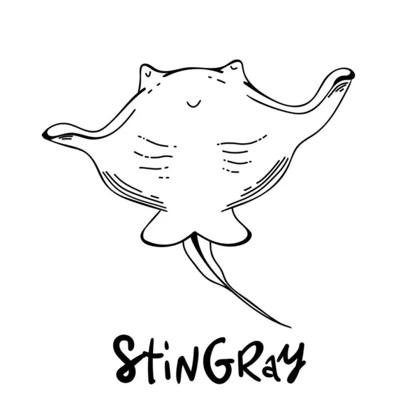 Stingray-ikonen. Tecknad illustration av stingray vektor ikon för webben — Stock vektor