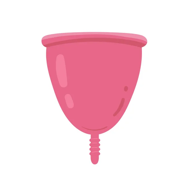 Rosa Menstruationstasse Symbol isoliert auf weißem Hintergrund. flacher Stil — Stockvektor