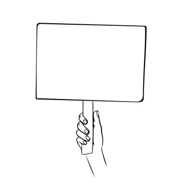 Boş bir tabak, vektör. siyah beyaz.