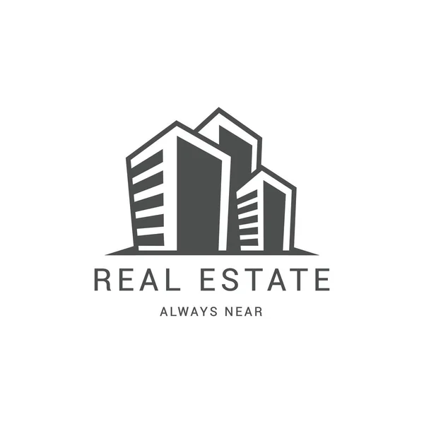 Real Estate Logo House Chimney Roof Check Mark Square Symbol — Stock Vector