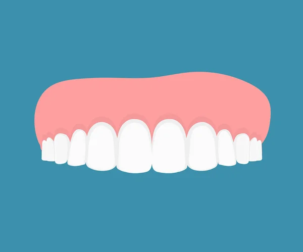 Dientes Con Diseño Dental Plano Concepto Vector Plano Clínica Dental — Archivo Imágenes Vectoriales