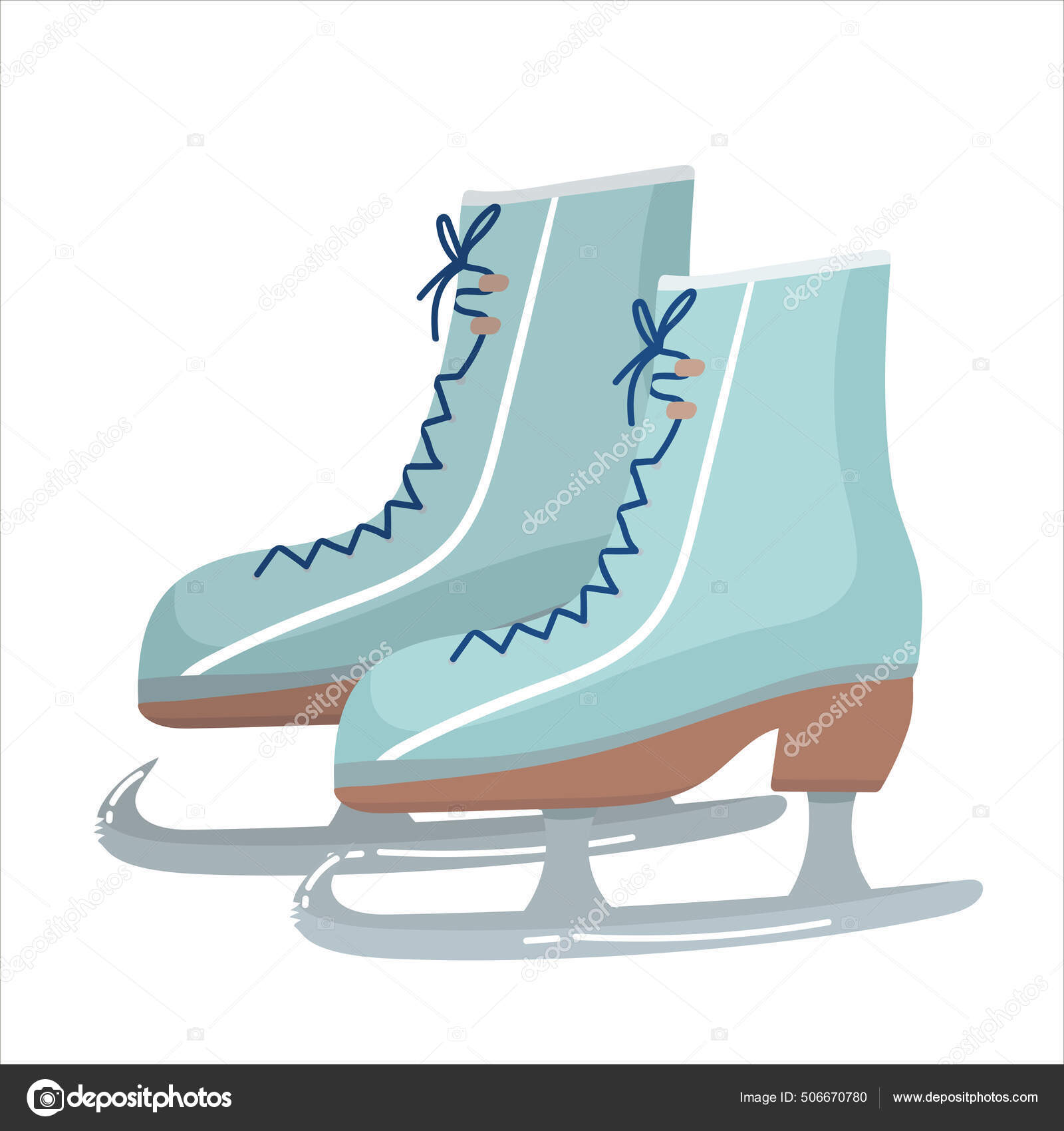 一对蓝色冰鞋花样滑冰溜冰鞋白色背景的矢量说明图库矢量图©pochtadua@gmail.com 506670780, image size:1600x1700