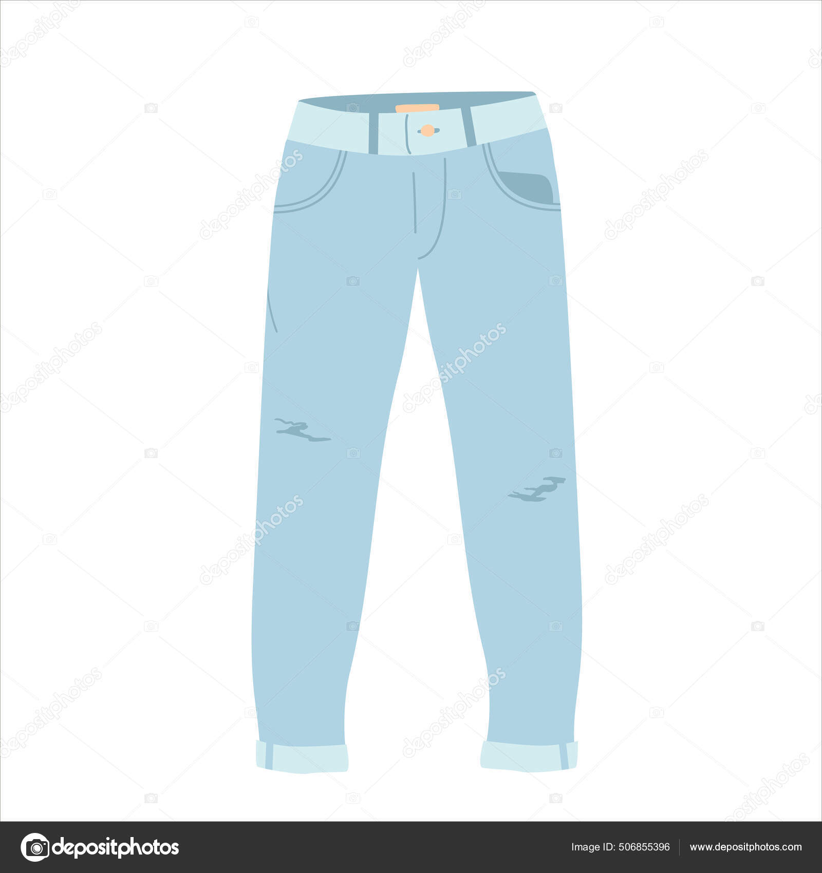 Cartoon Jeans Model For Women Vector Stock Illustration - Download Image  Now - Adult, Arts Culture and Entertainment, Blue - iStock