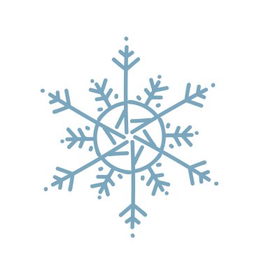 Kar Tanesi ikonu karalama mavisi beyaz izole edilmiş