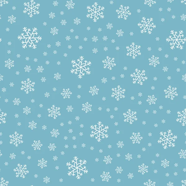Безшовний Візерунок Сніжинок Синьому Фоні — стоковий вектор