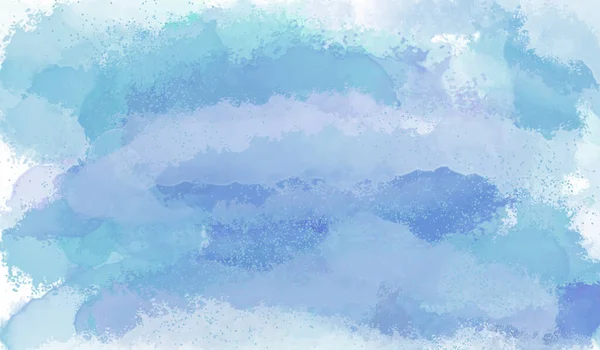 Kézzel festett akvarell ég, felhők, elvont akvarell háttér, illusztráció — Stock Fotó
