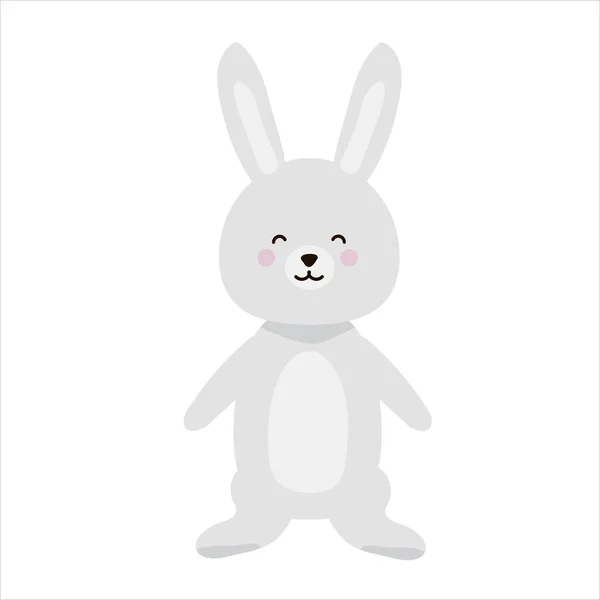 Happy Bunny Vector Illustration Cute Rabbit Cartoon Character — Stock Vector
