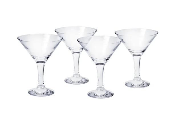 Ensemble de quatre verres à cocktail vides — Photo