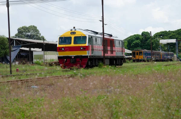 Moteurs Train Tirant Des Trains Thaïlande Pour Conception Décorative Papier — Photo