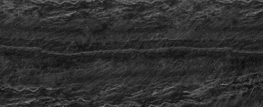 Duvar kağıdı dekoratif tasarımı için Panorama siyah astarlı mermer taş desen arkaplanı.