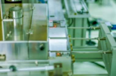 Duvar kağıdı dekoratif tasarımı için fabrika yarı iletken endüstrisinde bulanık arkaplan endüstriyel makine.