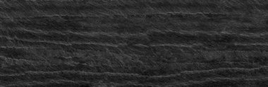 Panorama siyah kaplı mermer kaplama arka planda kopya alanı var. Kaya desenli siyah grunge bayrağı.
