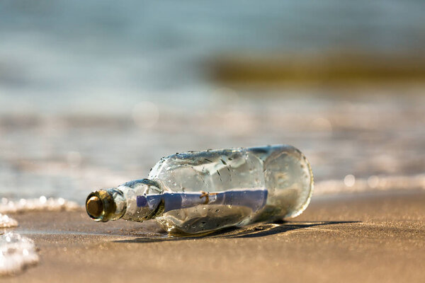 bottle message on the shore line