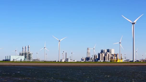 Průmyslová Oblast Holandského Energetického Centra Eemshaven — Stock video