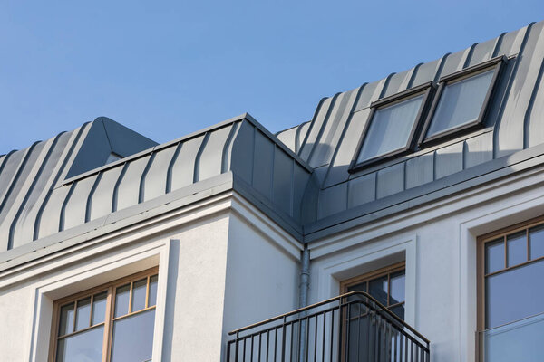 attic balcony with metal cladding