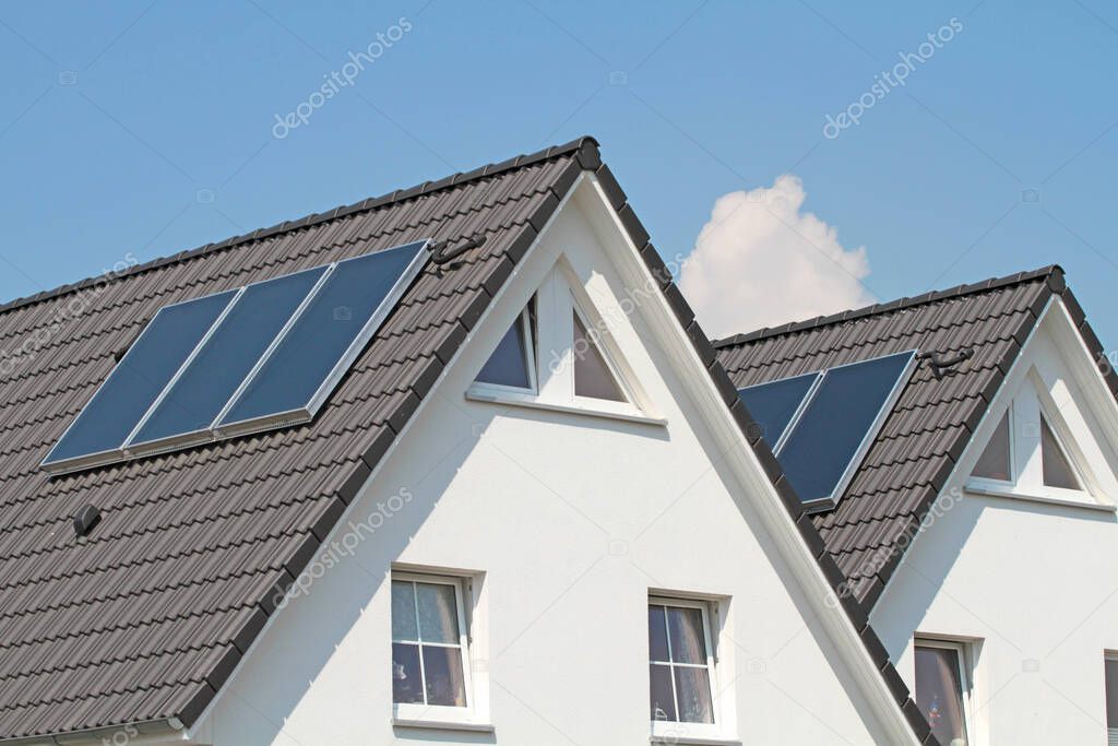 solar thermal systems on duplex house