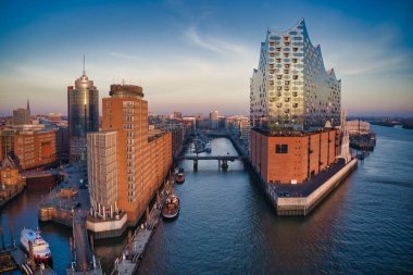 The Elbe Philharmonic is a concert hall in the Hafencity quarter and a landmark in Hamburg clipart