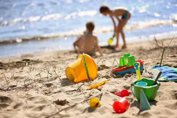 Anak Anak Bermain Pantai — Stok Foto