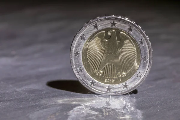 Ομοσπονδιακός Αετός Στην Πίσω Πλευρά Του Γερμανικού Νομίσματος Των Δύο — Φωτογραφία Αρχείου