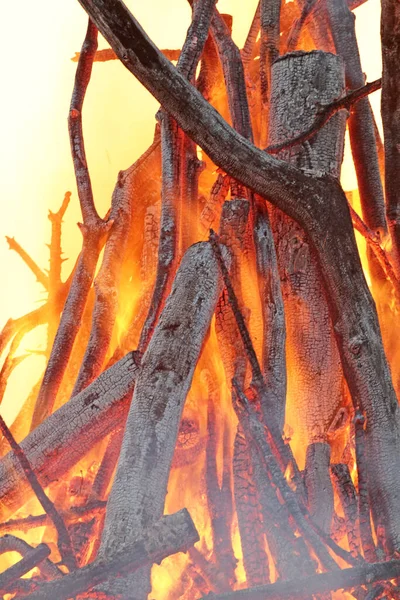 Fuego Pascua Con Ramas Apiladas —  Fotos de Stock