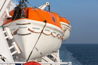 lifeboats on a large passenger ferry