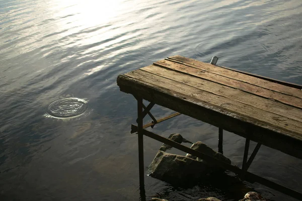 Siège Pêche Près Eau — Photo