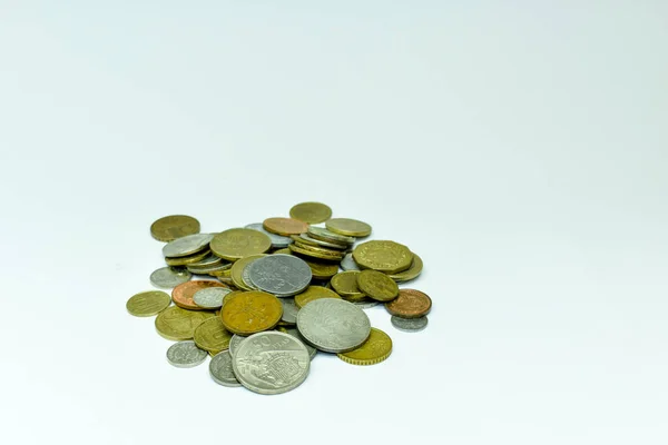 Куча Монет Разных Стран — стоковое фото