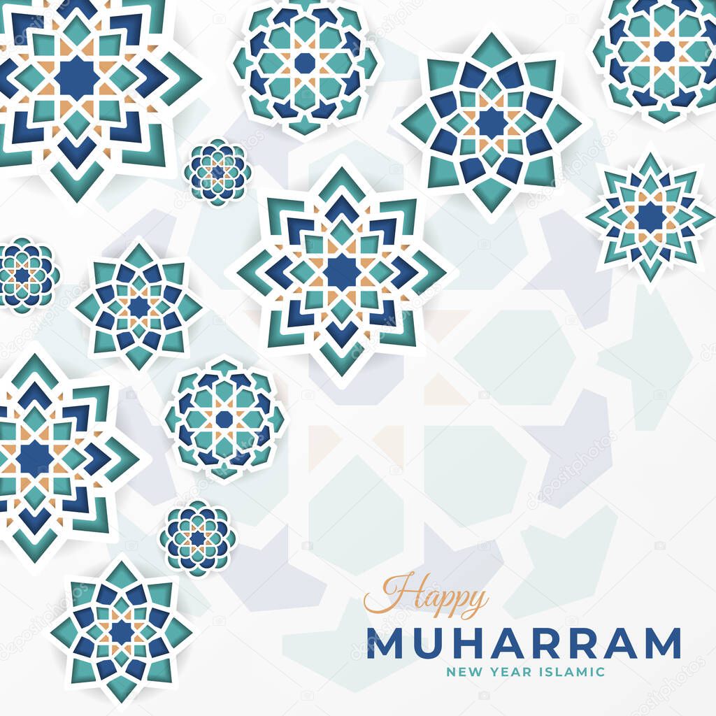 Happy Muharram Social media Premium Template with mandala