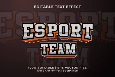 Esport Team Logo Metin Efekti Premium Vektörü