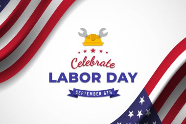 İşçi bayrağını Amerikan Premium Vektörüyle kutlayın