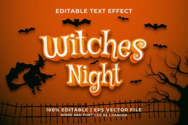 Cadılar Gecesi düzenlenebilir metin efekti şablon biçimi Premium Vektörü