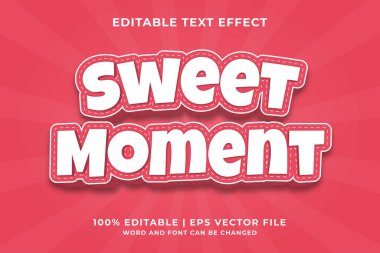 Düzenlenebilir metin efekti - Sweet Moment biçimi şablon premium vektörü