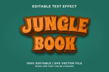 Düzenlenebilir metin efekti - Jungle Book biçim şablonu premium vektörü