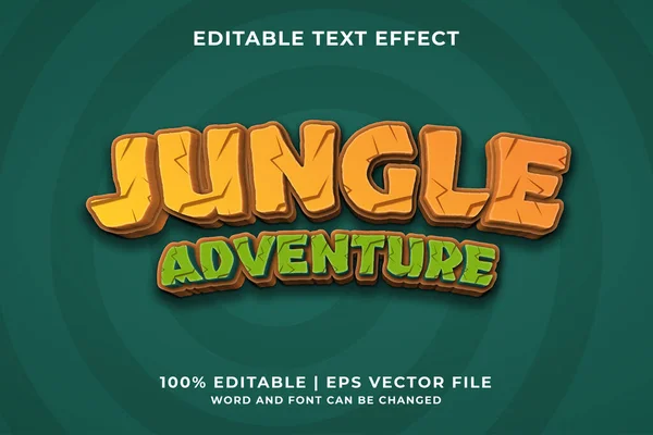 Bewerkbaar Teksteffect Jungle Adventure Style Template Premium Vector — Stockvector