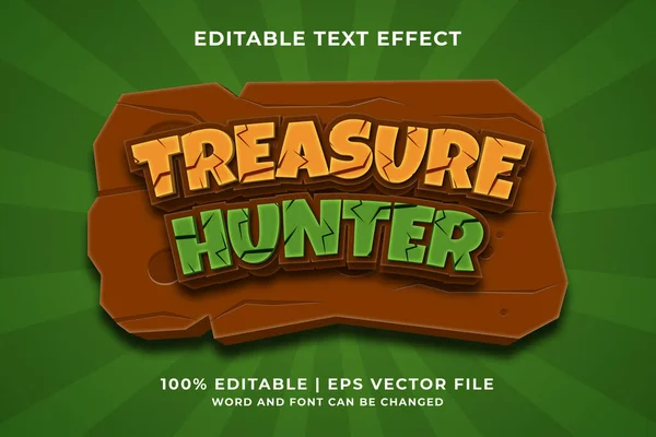 Bewerkbaar Teksteffect Treasure Hunter Template Stijl Premium Vector — Stockvector