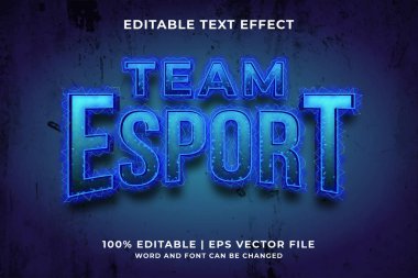 Düzenlenebilir metin efekti - Takım E-sporu şablon biçimi premium vektörü