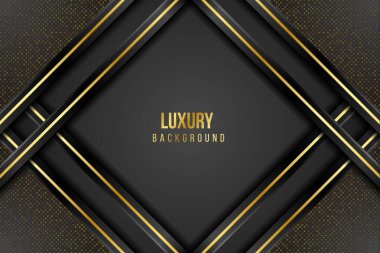 Geometrik şekilli altın lüks arka plan şablonu premium vektör