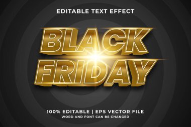 Düzenlenebilir metin efekti - Kara Cuma şablon biçimi premium vektörü