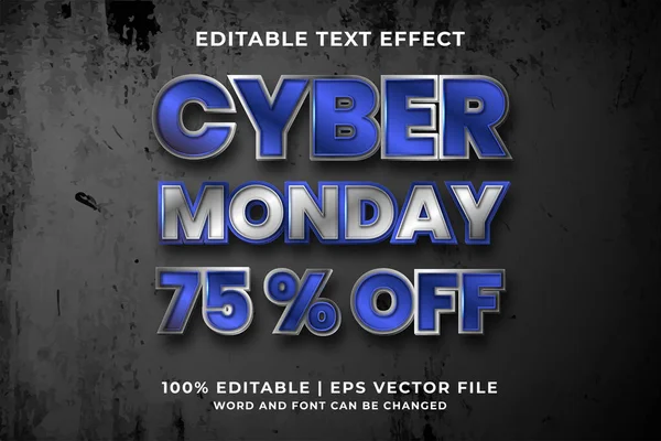 Edytowalny Efekt Tekstowy Wektor Premium Stylu Cyber Monday — Wektor stockowy