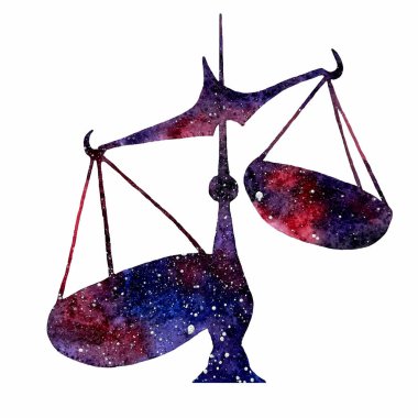  Burç burcunun suluboya sanatı. Terazi.