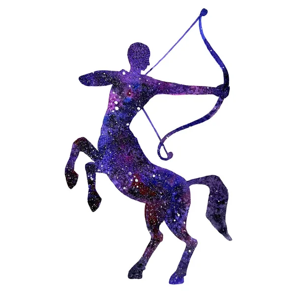Arte acquerello di segni dello zodiaco. Sagittario — Foto Stock