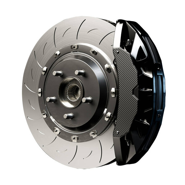 Brake Disc for car. Isolated on white background and Clipping path. 3D Render.