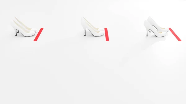 High Heel Shoes Line Separated Least Meter New Normal Lifestyle — Stock Photo, Image