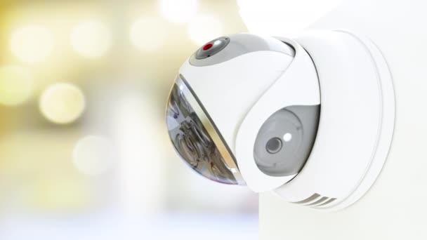 Futuristisk säkerhet CCTV kamera med rörelsesensor. — Stockvideo