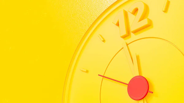 Reloj Primer Plano Fondo Amarillo Copia Espacio Para Texto Concepto —  Fotos de Stock