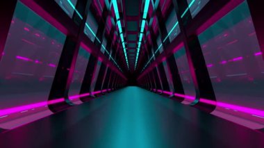 döngü animasyonu, 3D sanat fütüristik koridor hareketi
