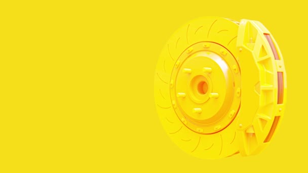 Disco de freio amarelo. — Vídeo de Stock