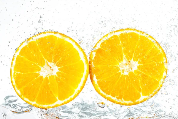 Oranye segar dengan gelembung — Stok Foto